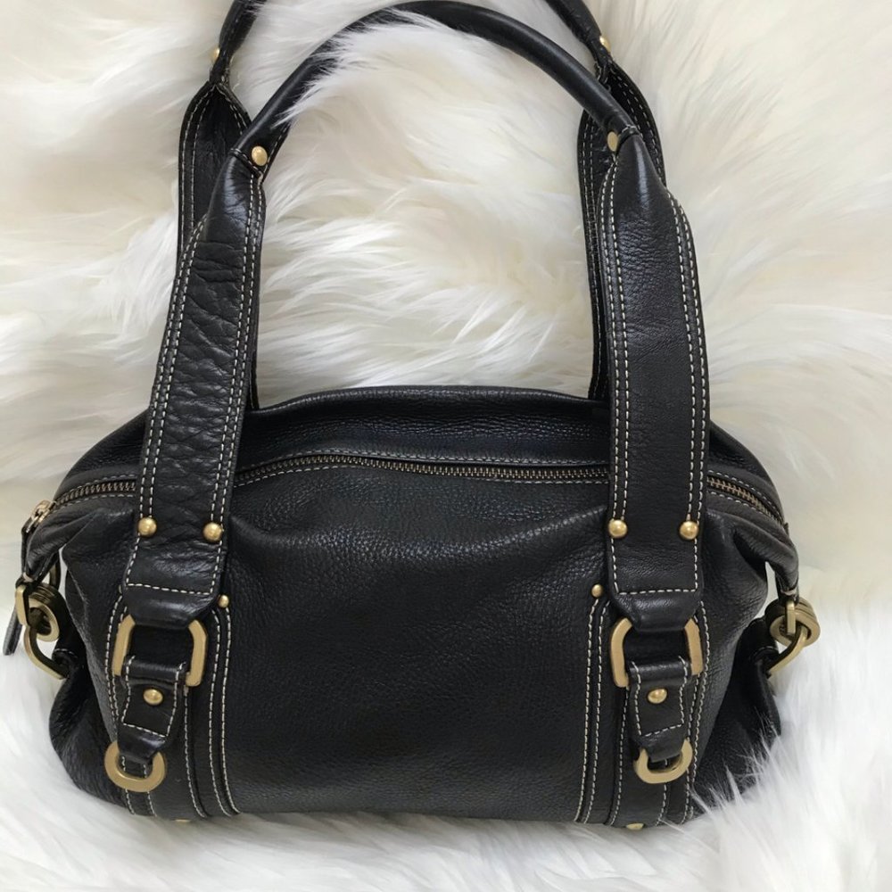 Kenneth Cole Barrel Shaped Leather Bag RN81633